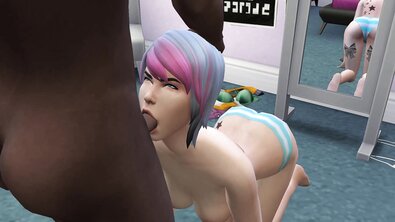 Межрассовый ЖМЖ в Sims: негр отжарил маму и дочку